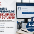 YÖK Karşılıklı Naklen Atama Duyurusu